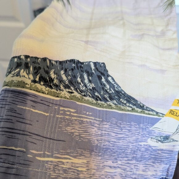 90s | Silk | 🌴 Vintage Tommy Bahama Scenic Tropical Capris – RARE PRINT | M | - Picture 8 of 10